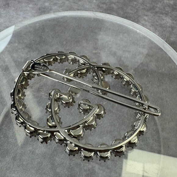 Gucci GG Interlocking Crystal Large Hair Pin Clip - Picture 7 of 10